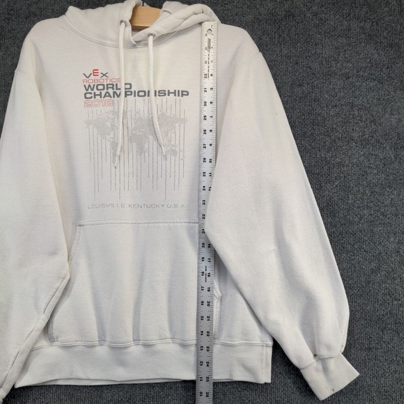 Clique Men's Hoodie Sweatshirt White Small VEX Robotics World Championship 2018 - Picture 14 of 16